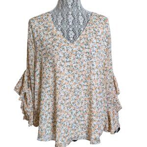 NWOT Calvin Klein Top Blouse with Beautiful Butterfly Bell Sleeves